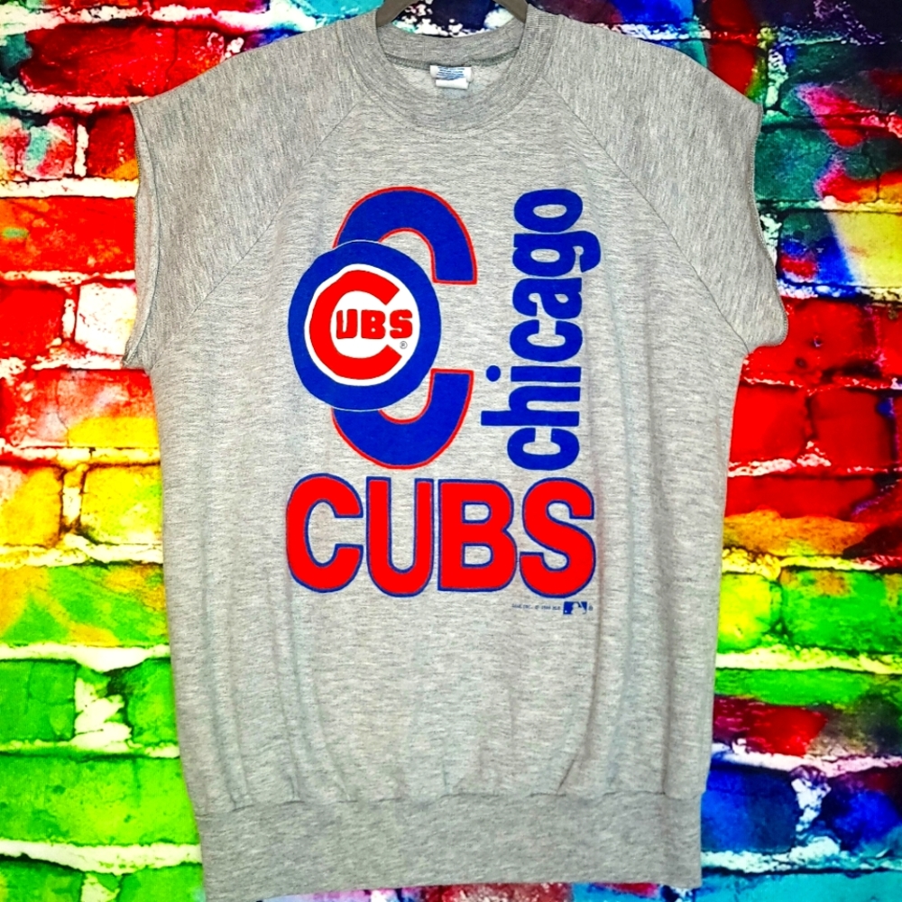Vintage 1989 Chicago Cubs Authentic BP Sleeveless Sweatshirt